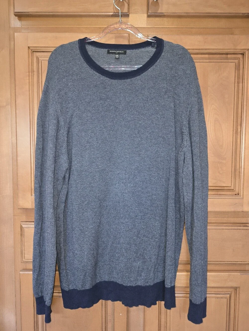 Banana Republic Men's Heathered Navy Crewneck Sweater